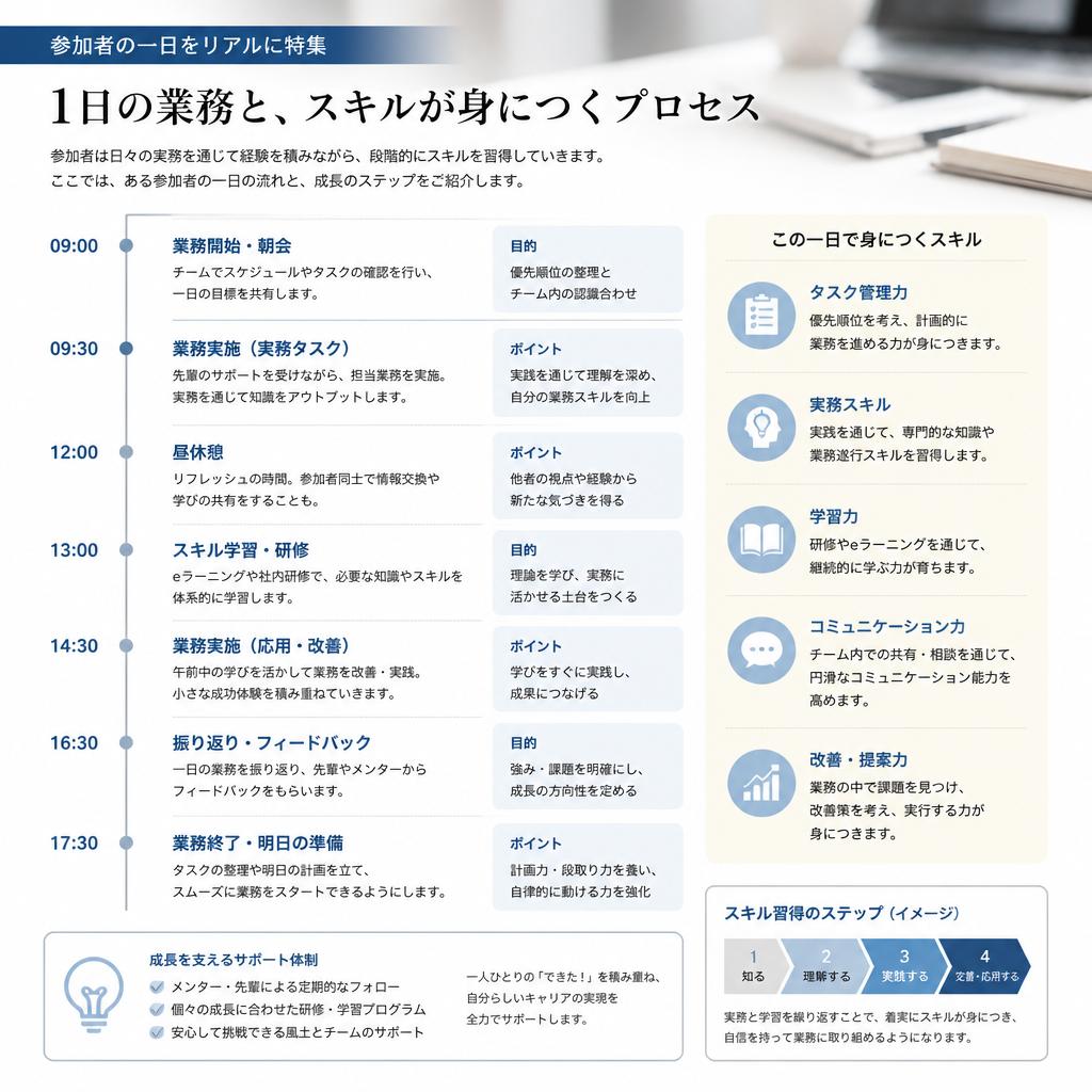 充実した一日の活動を紹介！