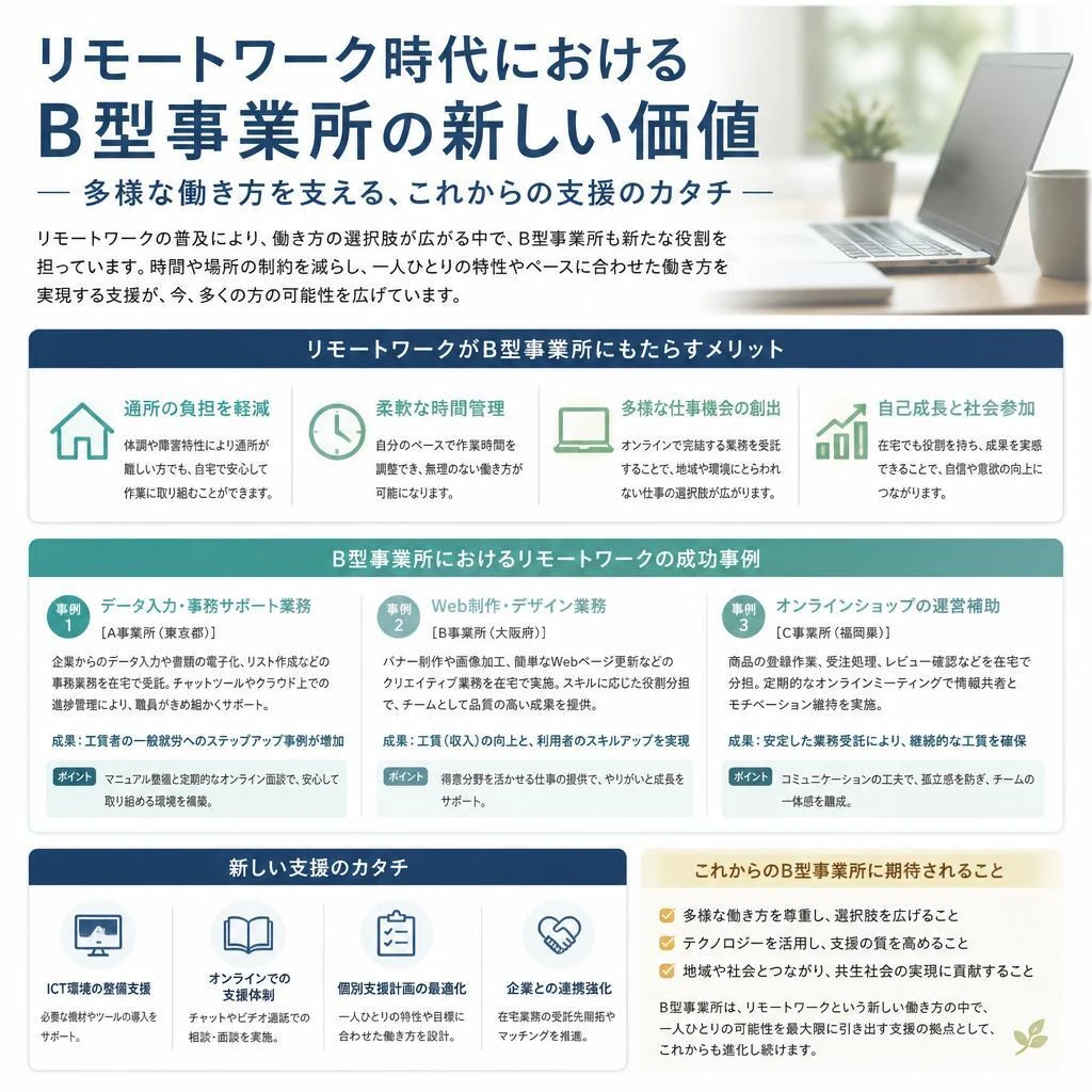 リモートワークの普及とB型事業所の役割
